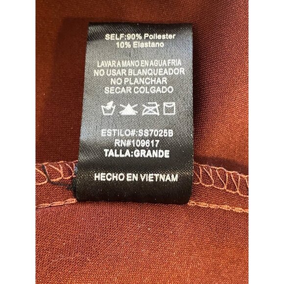 Shinestar Womens L Brown Faux Suede A-Line Skirt With Tie Waist Button Detail - Picture 5 of 12